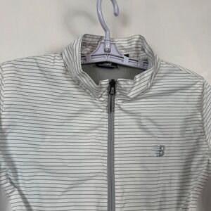 New Balance Women Full Zip Lightweight Stripe Jacket Athletic Size Medium